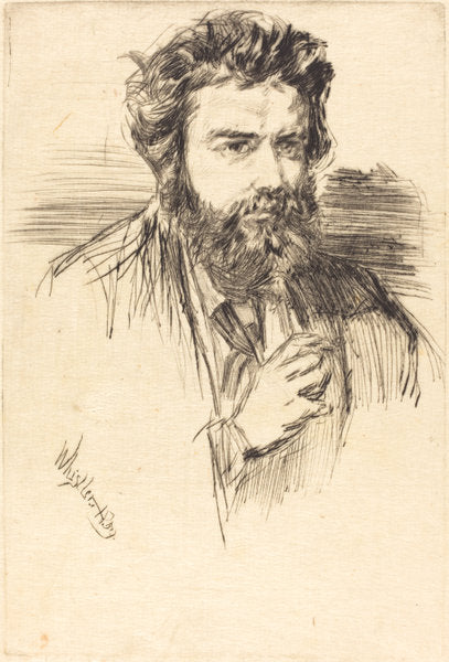 Astruc, A Literary Man by James McNeill Whistler (American, 1834 - 1903), 16X12"(A3)Poster Print