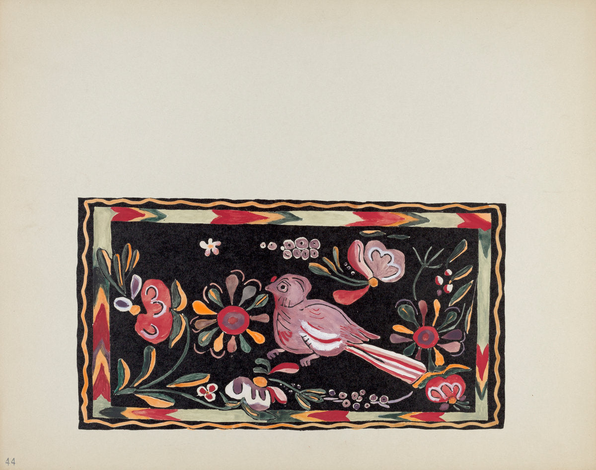 1935/1942 by American 20th Century (Plate 44: Painted Chest Design: From Portfolio "Spanish Colonial Designs of New Mexico"), 16X12"(A3)Poster Print