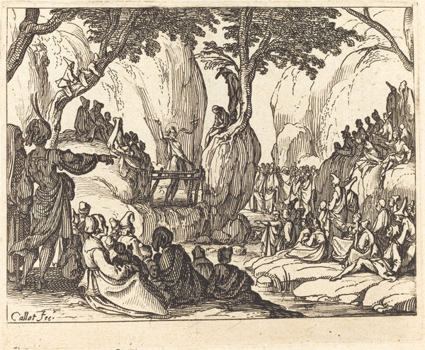 Saint John Preaching in the Desert by Jacques Callot (French, 1592 - 1635), 16X12"(A3)Poster Print