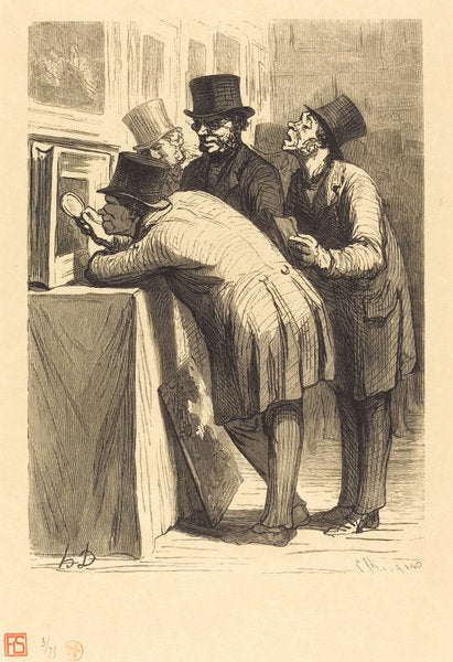 L'Hotel des ventes: L'Amateur by Charles Maurand after Honoré Daumier (French, active 1863/1881), 16X12"(A3)Poster Print