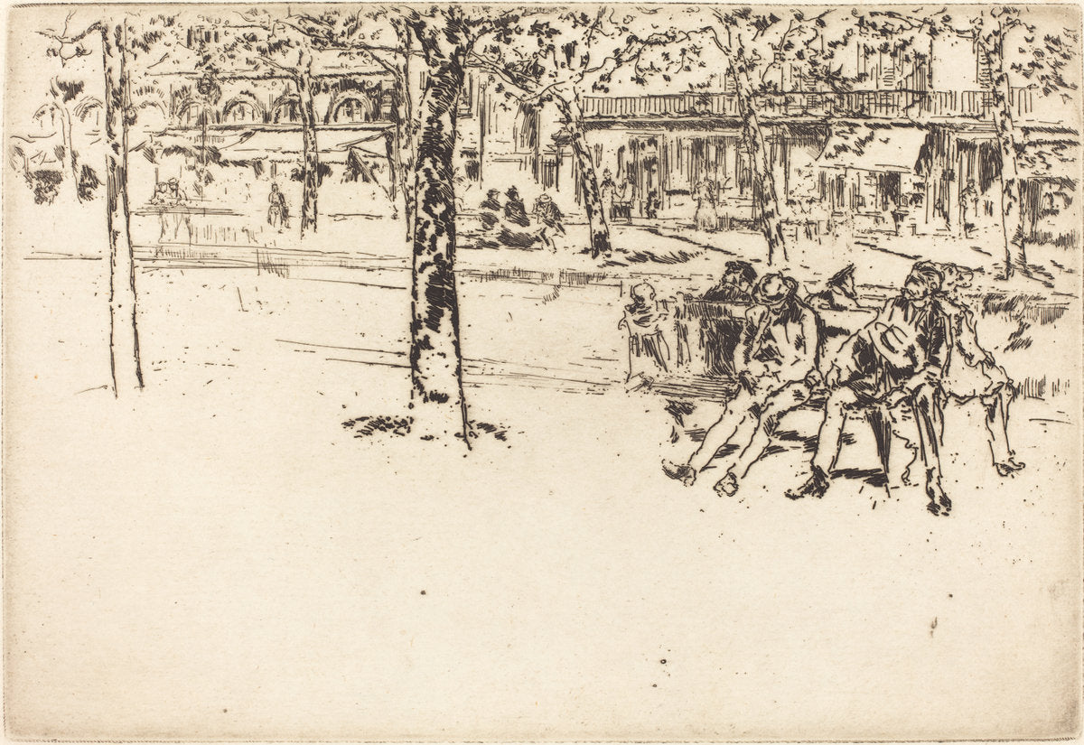 Le Boulevard Poissoniere by James McNeill Whistler (American, 1834 - 1903), 16X12"(A3)Poster Print