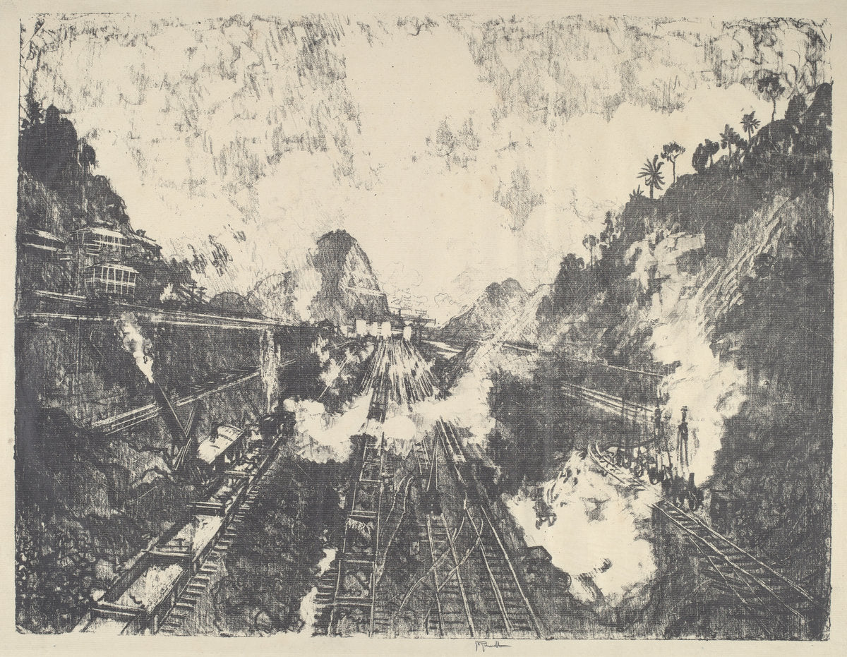 The Cut, Looking toward Ancon Hill by Joseph Pennell (American, 1857 - 1926), 16X12"(A3)Poster Print