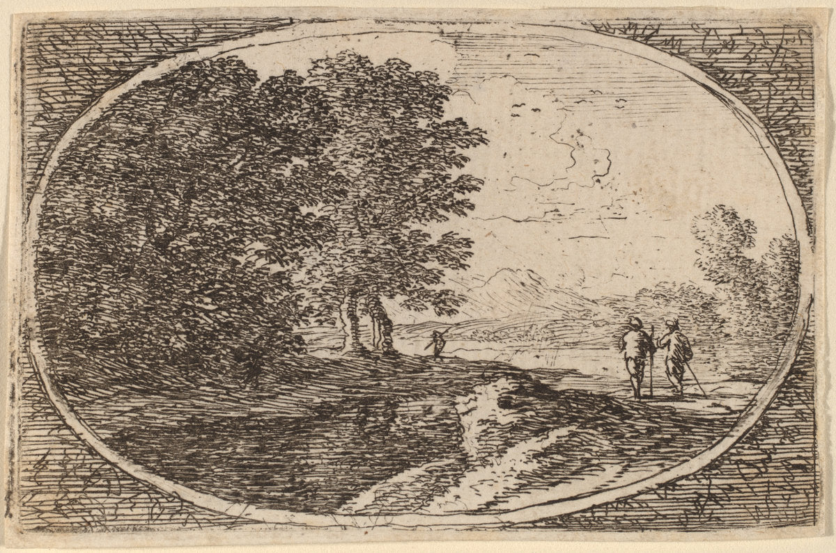 Three Men Carrying Staffs by Herman van Swanevelt (Dutch, c. 1600 - 1655), 16X12"(A3)Poster Print