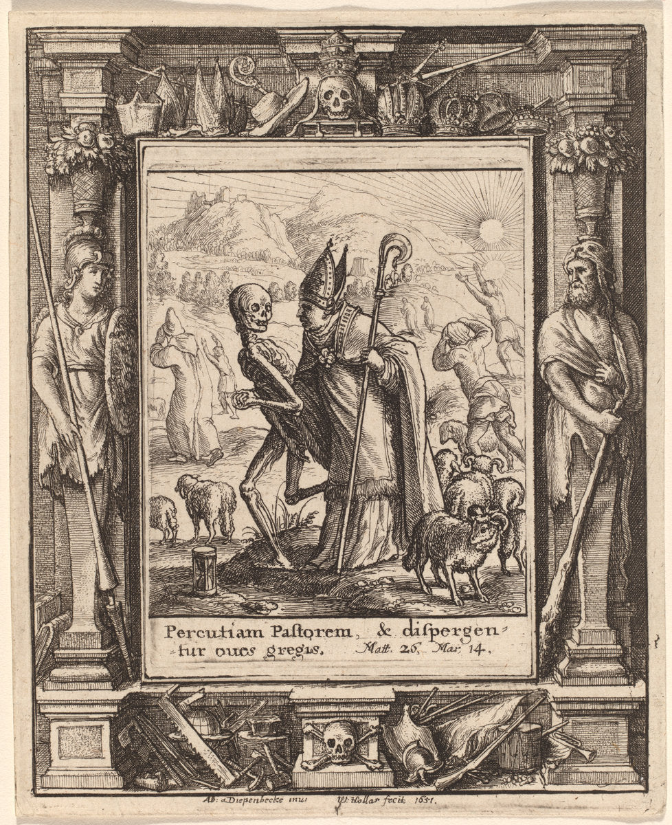 Bishop by Wenceslaus Hollar after Hans Holbein the Younger after Abraham van Diepenbeeck (Bohemian, 1607 - 1677), 16X12"(A3)Poster Print