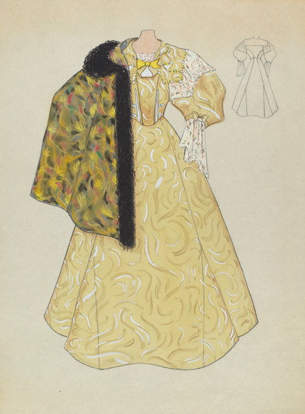 Evening Dress and Cape by Dorothy Gernon (American, active c. 1935), 16X12"(A3)Poster Print