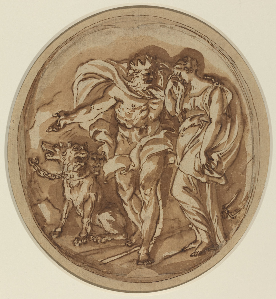 Pluto Bringing Proserpine to the Gates of Hell by Carlo Maratta (Italian, 1625 - 1713), 16X12"(A3)Poster Print