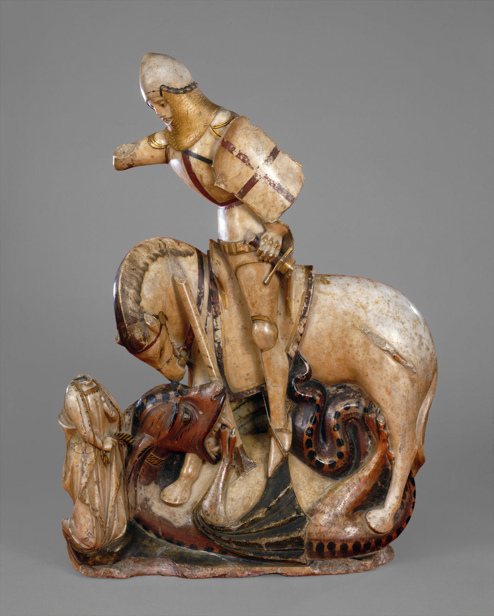 1370/1420 by English 14th or 15th Century (Saint George and the Dragon), 16X12"(A3)Poster Print