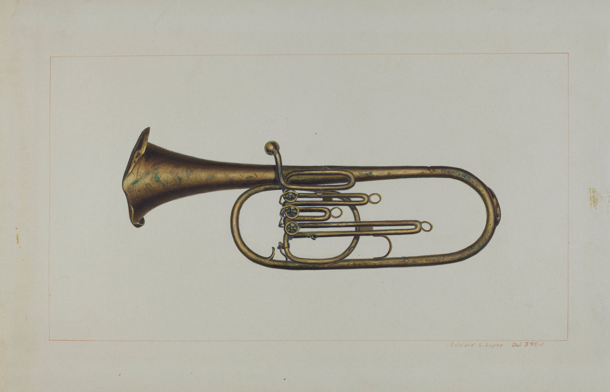 Baritone Horn by Edward L. Loper (American, born 1916), 16X12"(A3)Poster Print