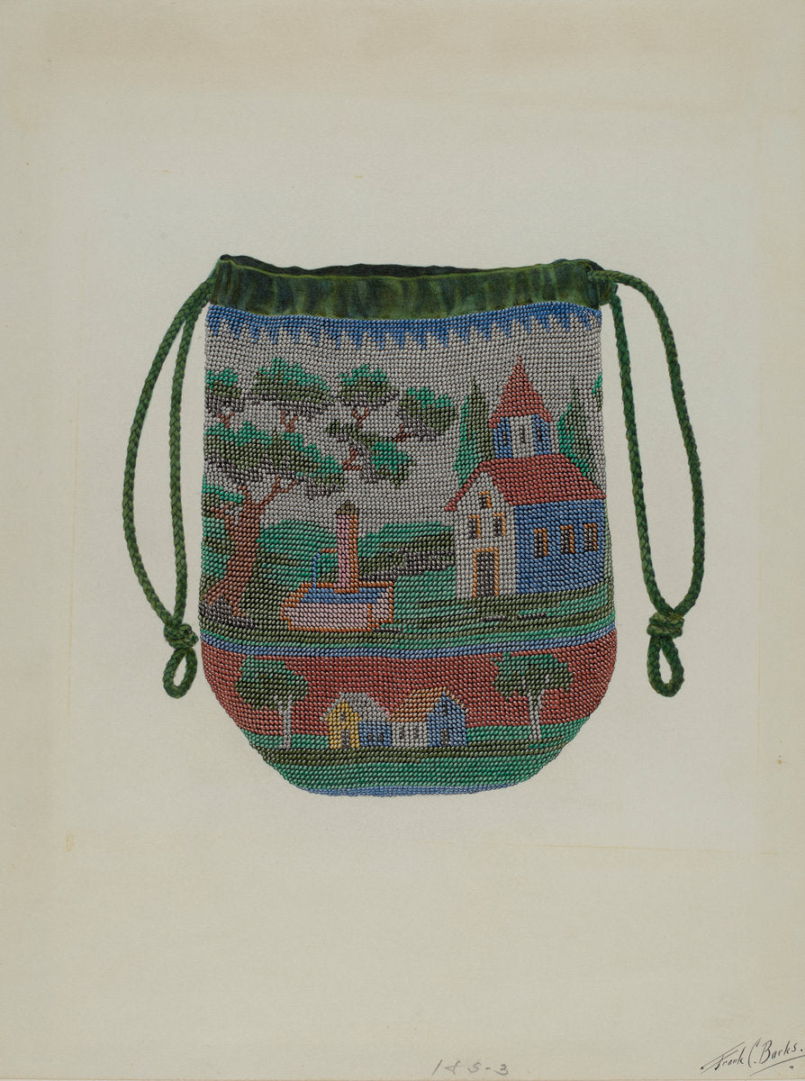 Beaded Bag by Frank C. Barks (American, active c. 1935), 16X12"(A3)Poster Print