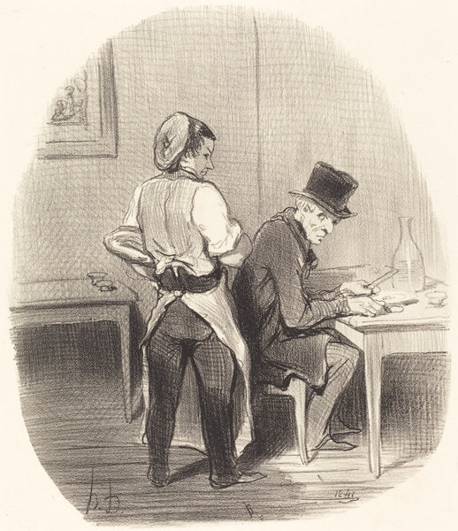 Mais, monsieur, je vous assure que c'est du... veau!... by Honoré Daumier (French, 1808 - 1879), 16X12"(A3)Poster Print