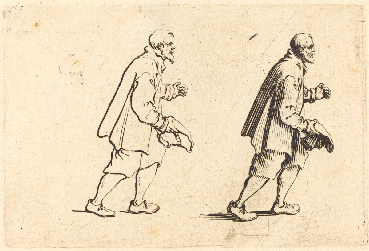 Peasant with Hat in Hand by Jacques Callot (French, 1592 - 1635), 16X12"(A3)Poster Print