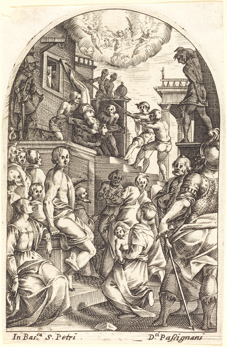 Martyrdom of Saint Peter by Jacques Callot (French, 1592 - 1635), 16X12"(A3)Poster Print