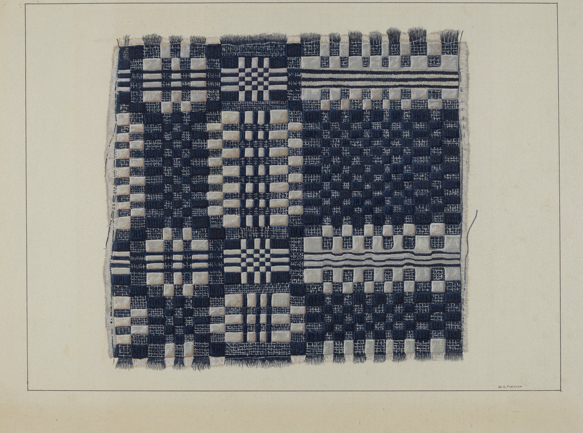 Blue and White Homespun by William O. Fletcher (American, active c. 1935), 16X12"(A3)Poster Print