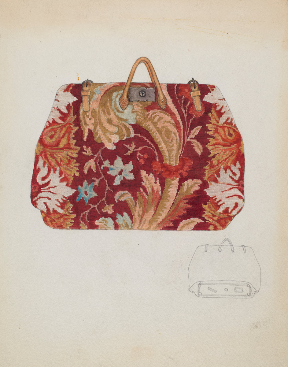 Carpet Bag by Marie Mitchell (American, active c. 1935), 16X12"(A3)Poster Print