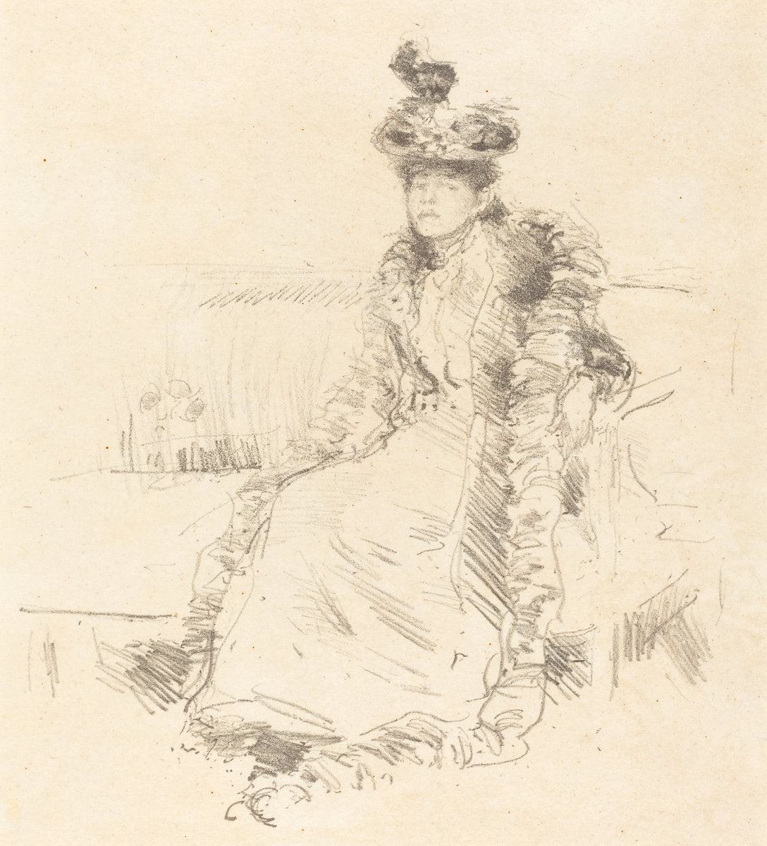 A Lady Seated by James McNeill Whistler (American, 1834 - 1903), 16X12"(A3)Poster Print