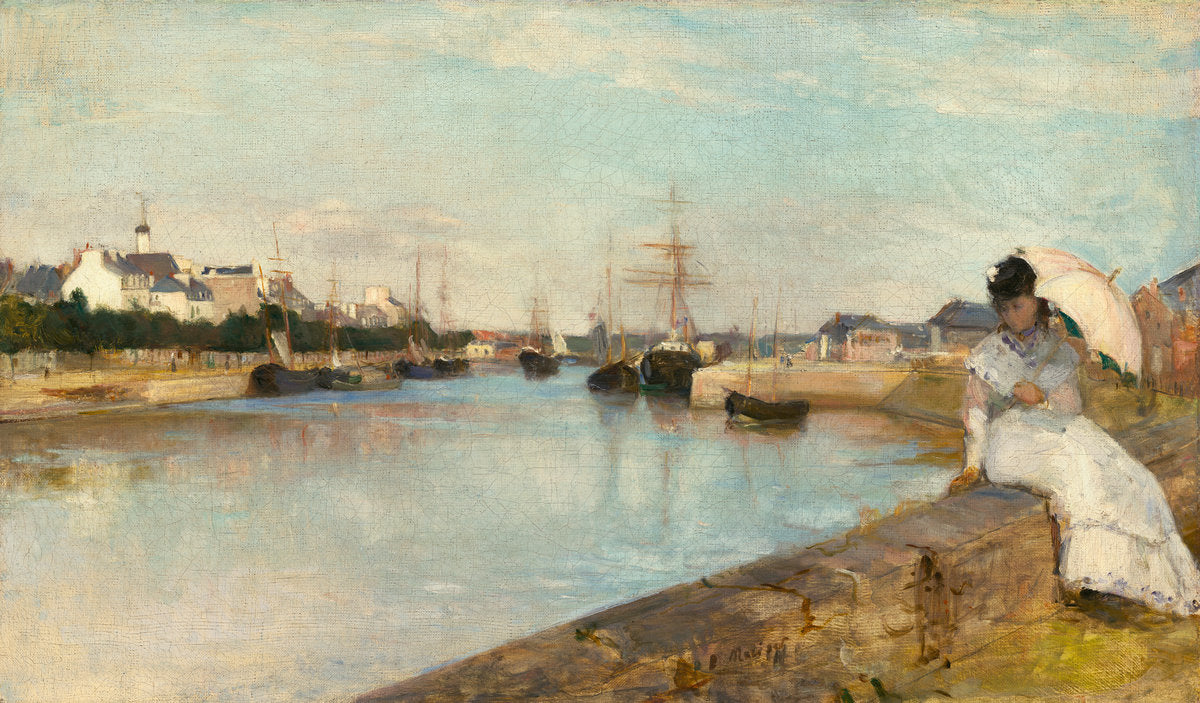 The Harbor at Lorient by Berthe Morisot (French, 1841 - 1895), 16X12"(A3)Poster Print