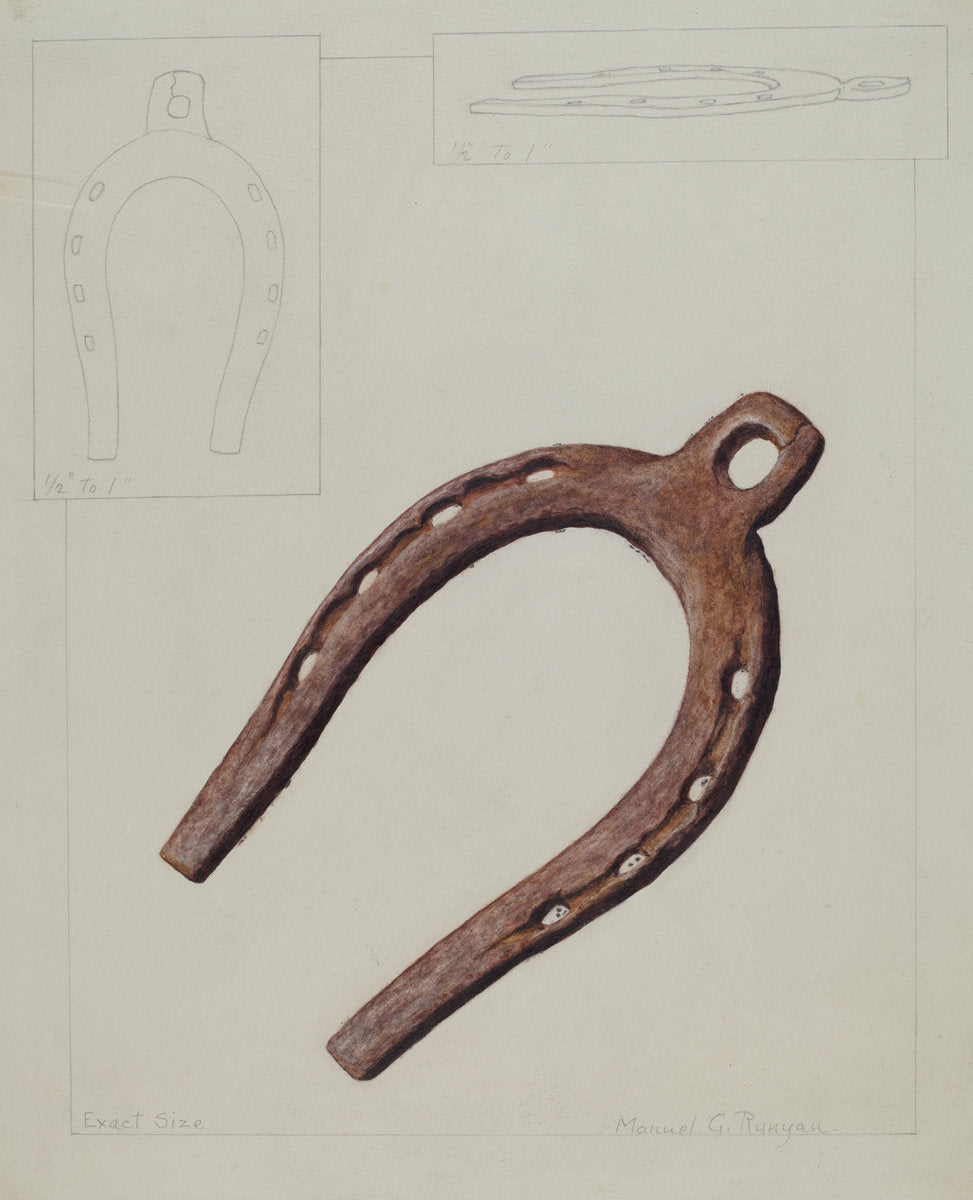 Mule Shoe by Manuel G. Runyan (American, active c. 1935), 16X12"(A3)Poster Print