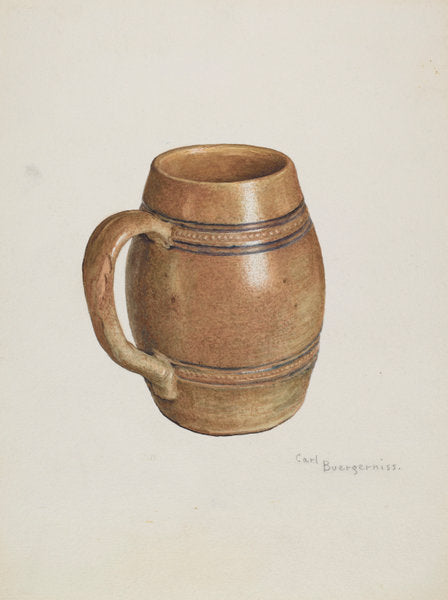 Stoneware Mug by Carl Buergerniss (American, 1877 - 1956), 16X12"(A3)Poster Print