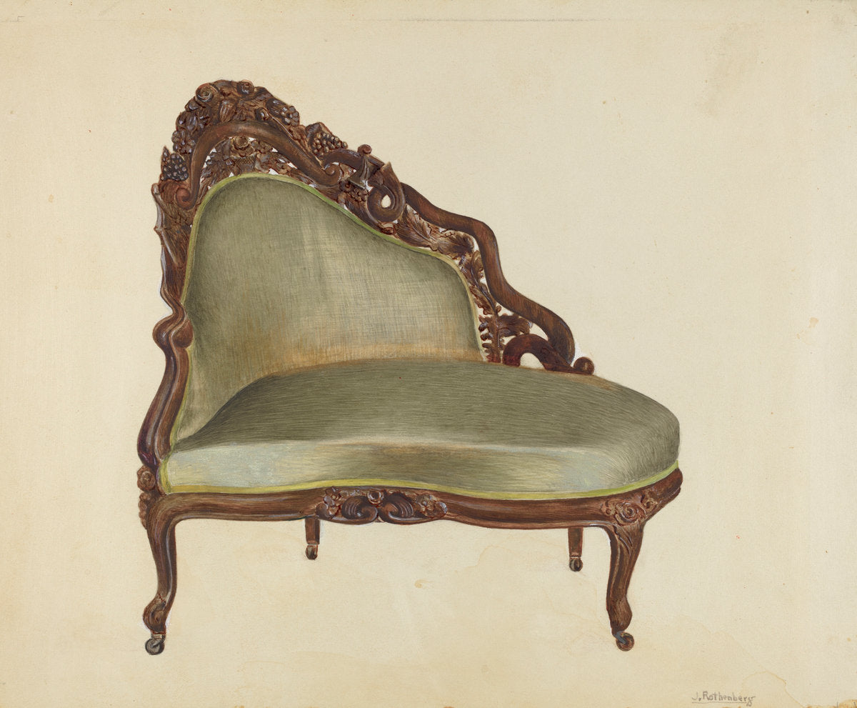 Love Seat by Joseph Rothenberg (American, active c. 1935), 16X12"(A3)Poster Print