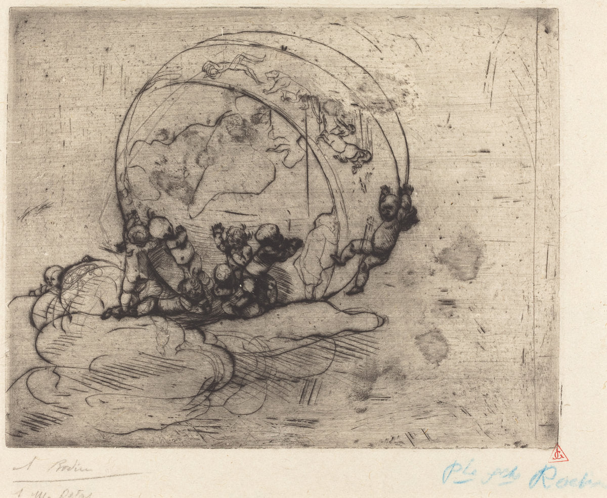 Les Amours Conduisant le Monde by Auguste Rodin (French, 1840 - 1917), 16X12"(A3)Poster Print