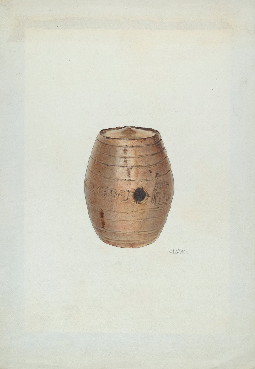 Stoneware Flask by V.L. Vance (American, active c. 1935), 16X12"(A3)Poster Print