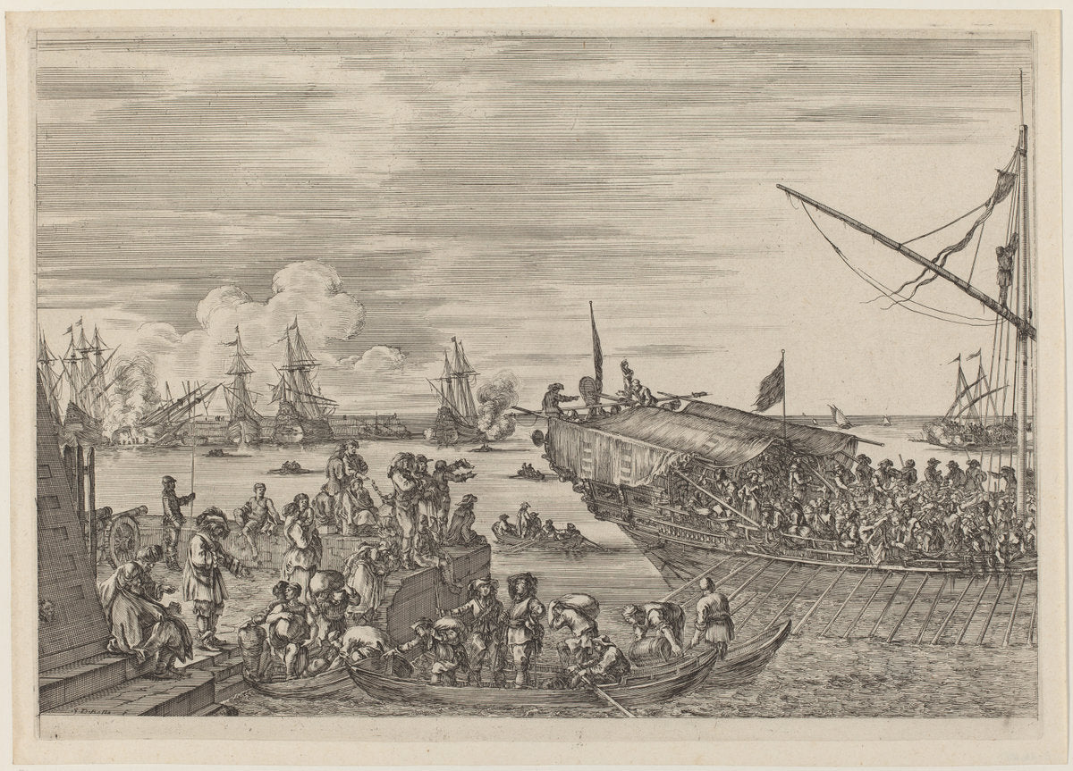 Departure of a Ship by Stefano Della Bella (Italian, 1610 - 1664), 16X12"(A3)Poster Print