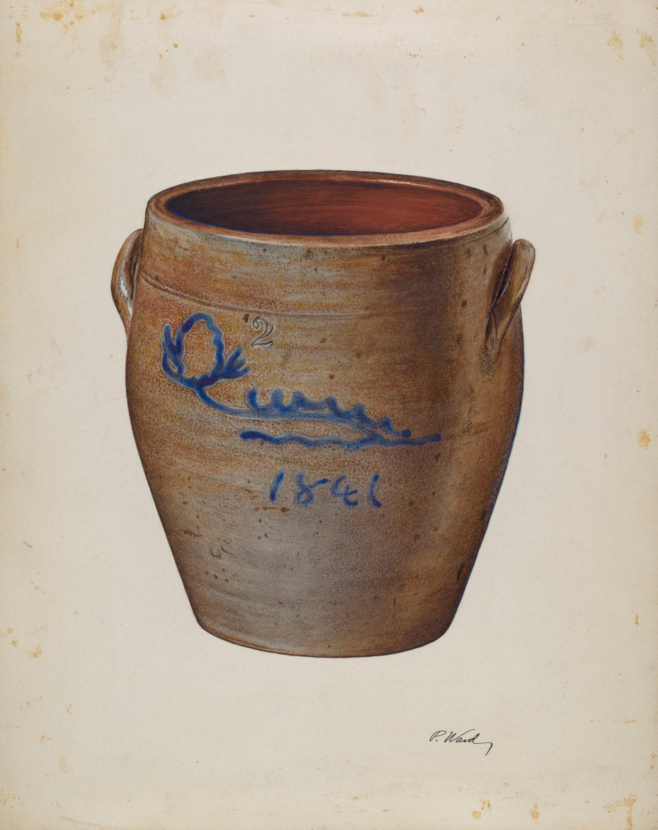Pottery Jar by Paul Ward (American, active c. 1935), 16X12"(A3)Poster Print