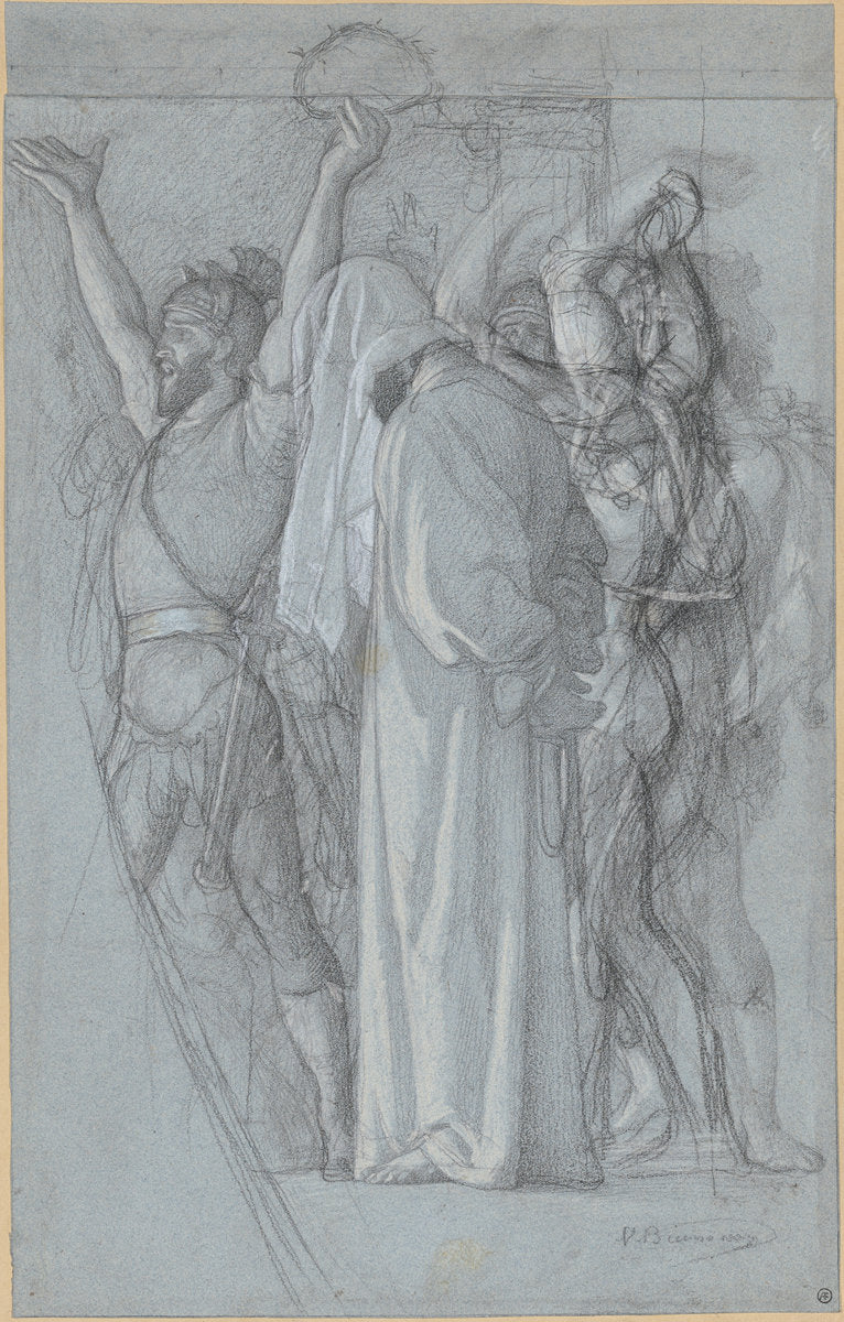 The Mocking of Christ by Victor-François-Eloi Biennourry (French, 1823 - 1893), 16X12"(A3)Poster Print