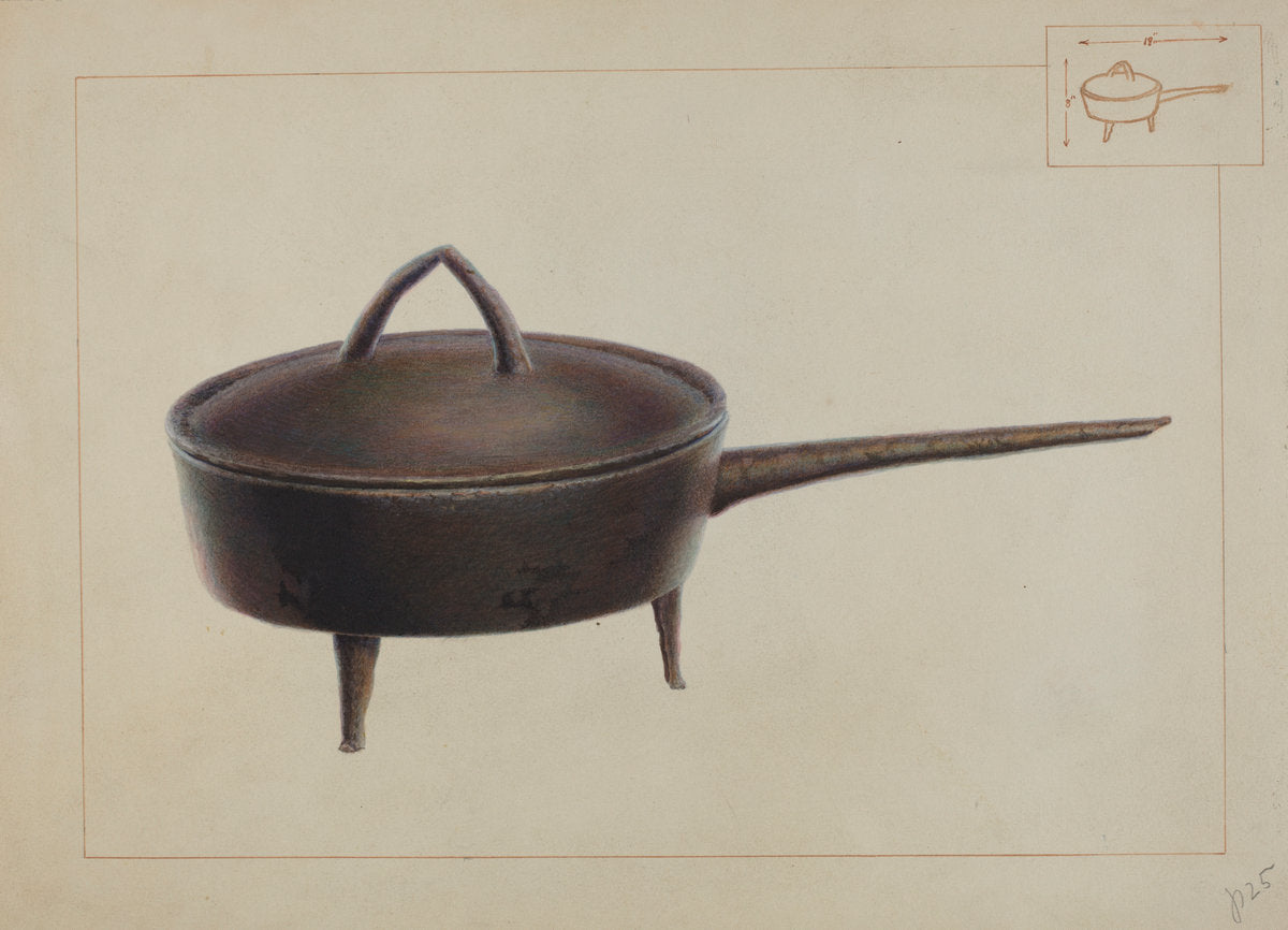 Iron Pot with Cover by Edward L. Loper and Gordon Saltar (American, active c. 1935), 16X12"(A3)Poster Print
