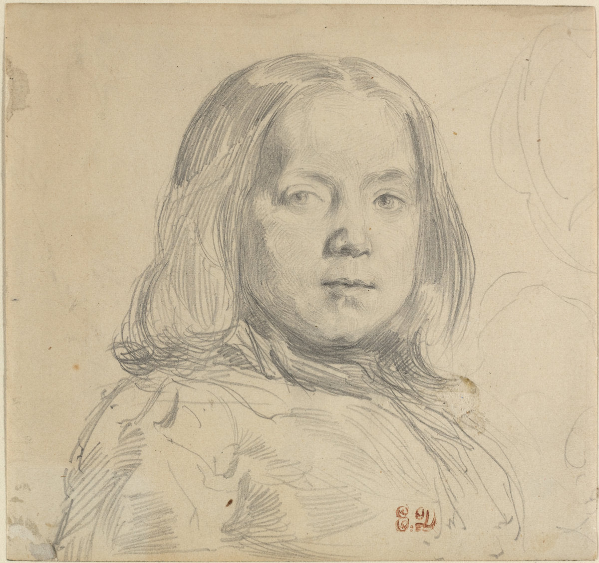 Portrait of a Child by Eugène Delacroix (French, 1798 - 1863), 16X12"(A3)Poster Print