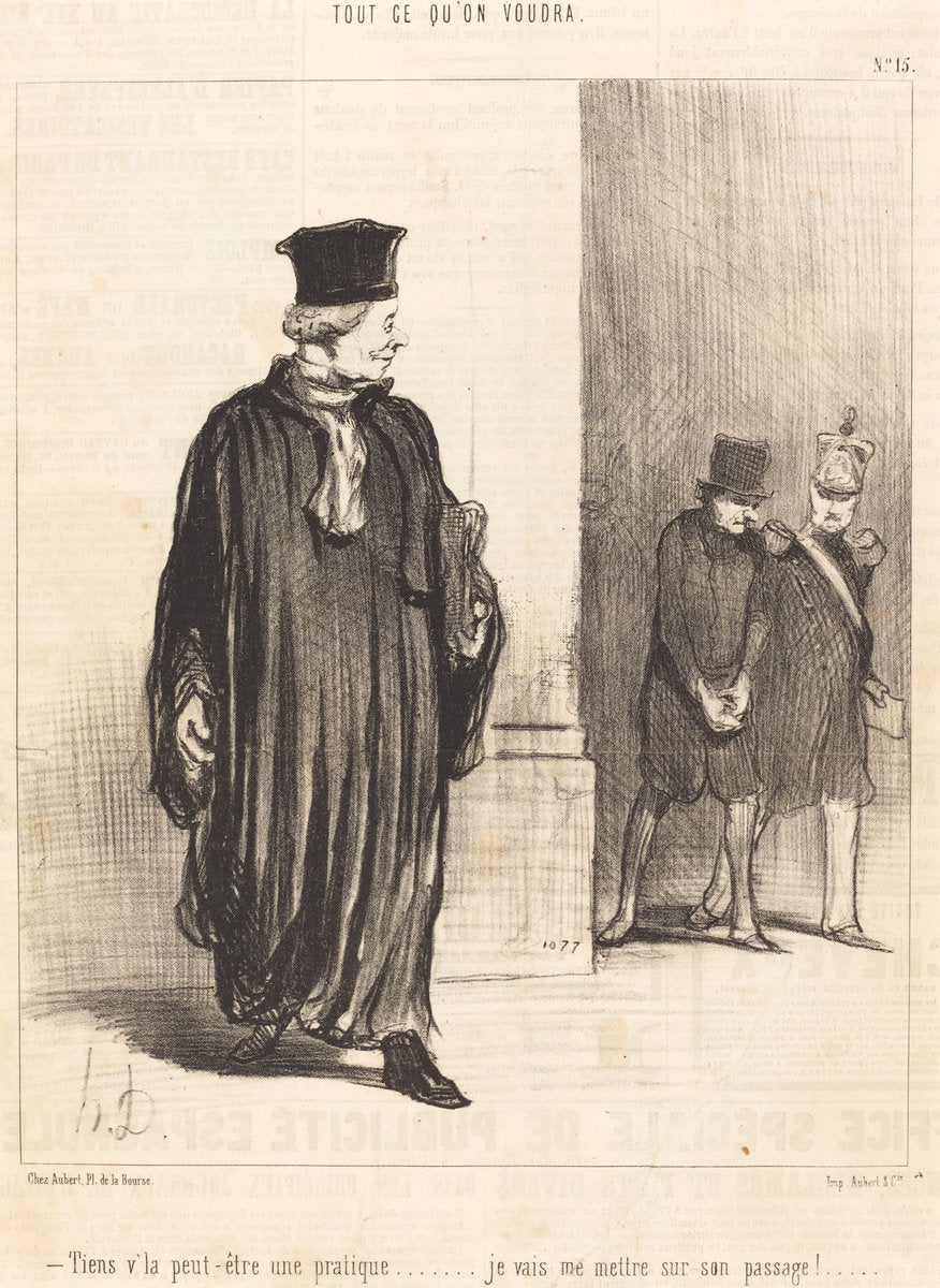 Tiens v'la peut-etre une pratique by Honoré Daumier (French, 1808 - 1879), 16X12"(A3)Poster Print