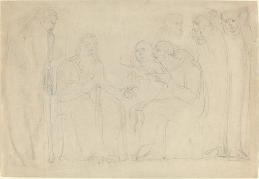 Saint Augustine Converting King Ethelbert of Kent by William Blake (British, 1757 - 1827), 16X12"(A3)Poster Print