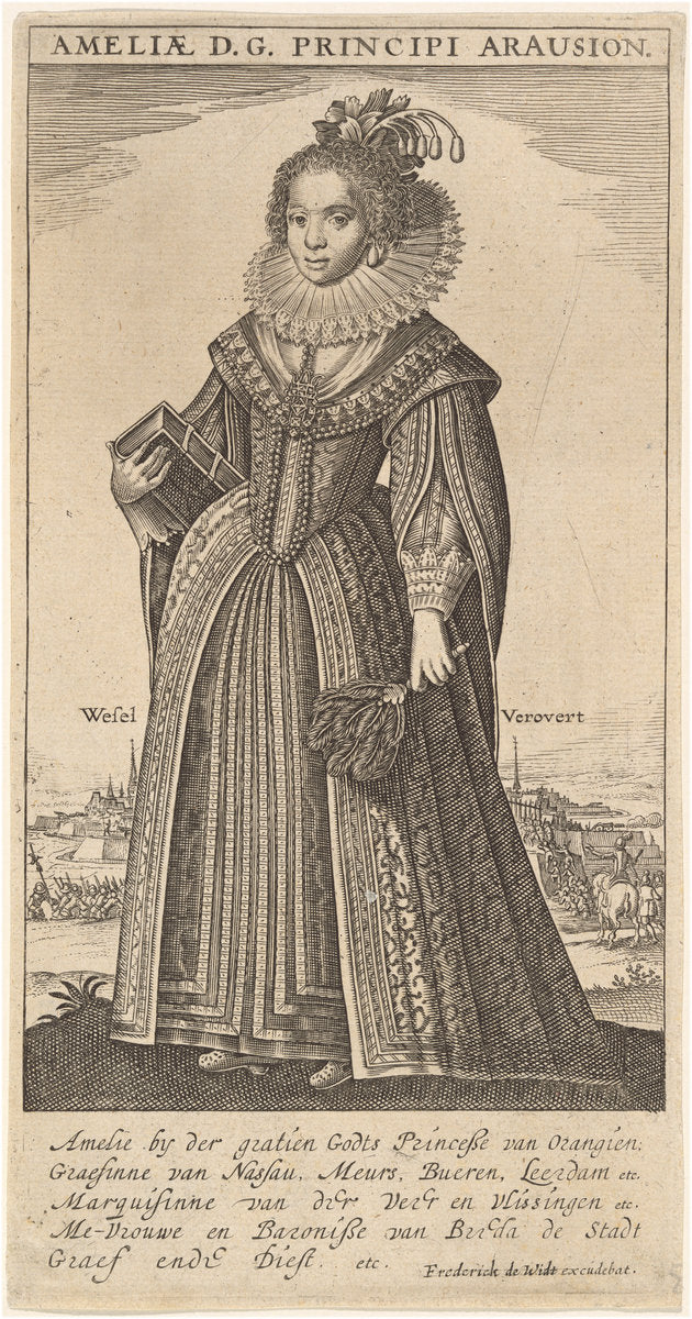 Amalia, Wife of Fredierick Henry, Prince of Orange by Frederik de Wit (Dutch, active c. 1650), 16X12"(A3)Poster Print