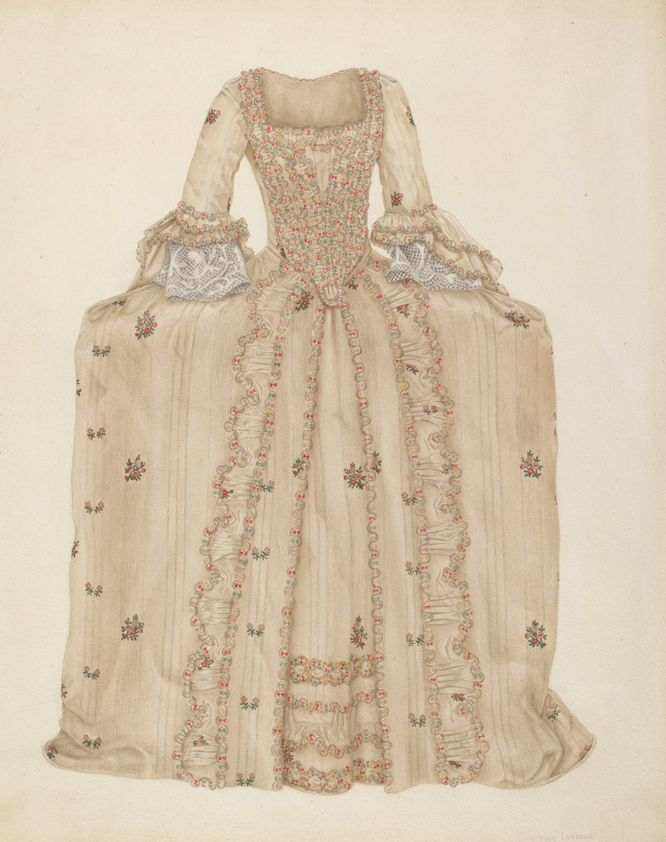 Brocaded Silk Dress by Gertrude Lemberg (American, active c. 1935), 16X12"(A3)Poster Print