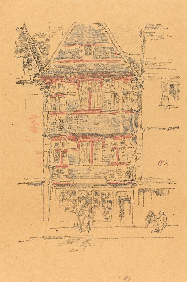 Red House, Paimpol by James McNeill Whistler (American, 1834 - 1903), 16X12"(A3)Poster Print
