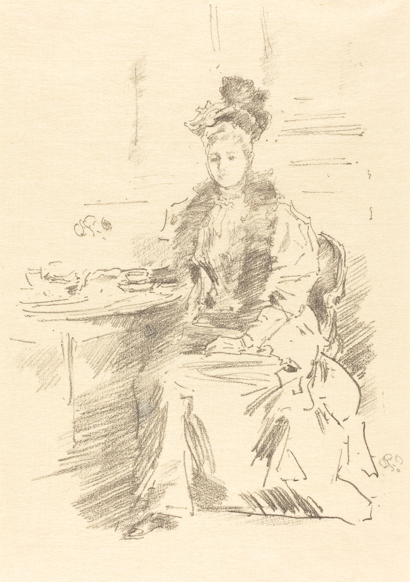 La Jolie New Yorkaise by James McNeill Whistler (American, 1834 - 1903), 16X12"(A3)Poster Print