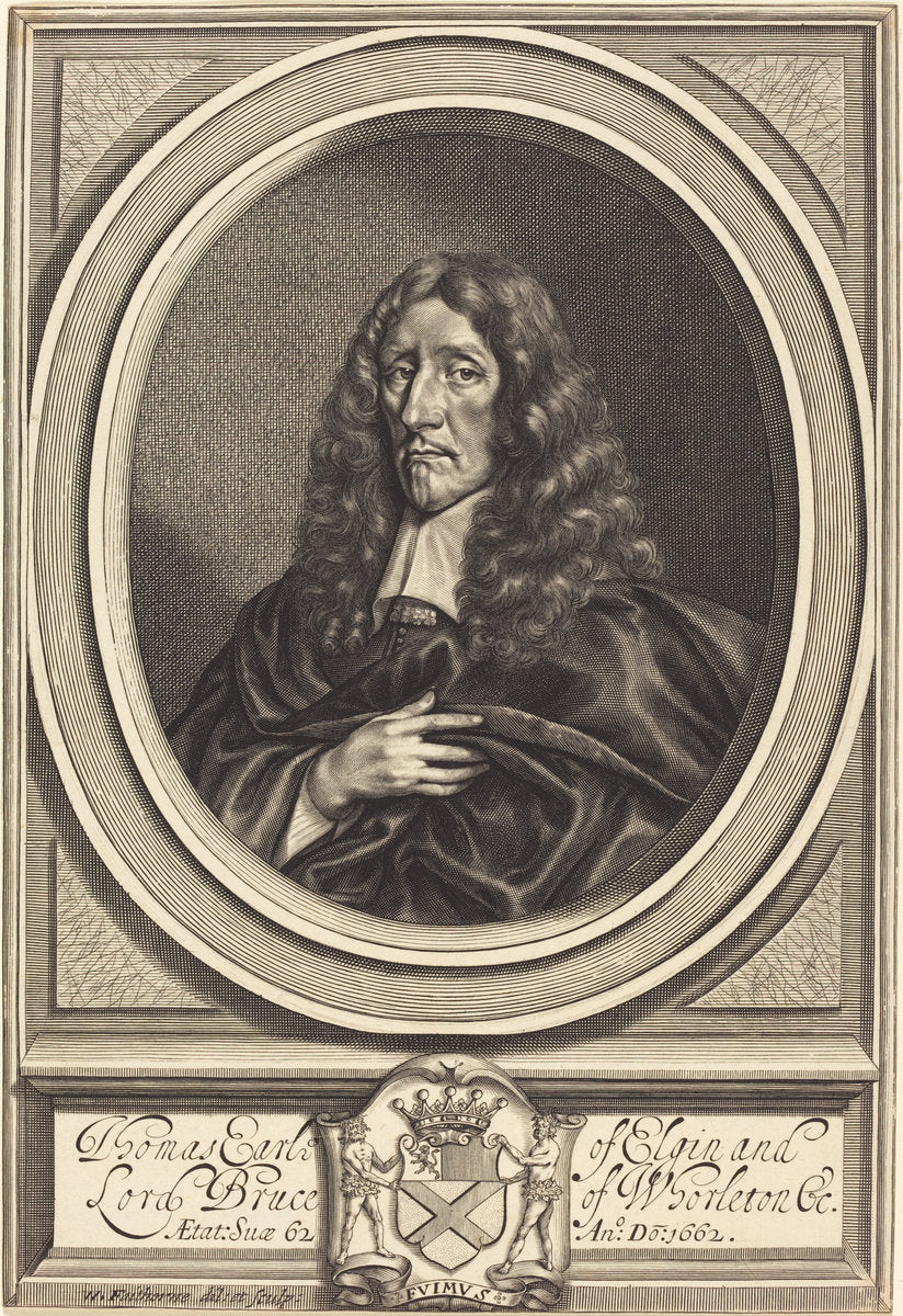 Thomas Bruce, Earl of Elgin by William Faithorne after Sir Anthony van Dyck (English, 1616 - 1691), 16X12"(A3)Poster Print