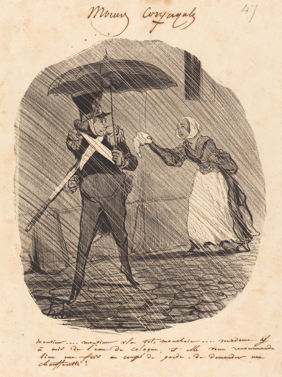 Monsieur... Monsieur, v'la vot' mouchoir by Honoré Daumier (French, 1808 - 1879), 16X12"(A3)Poster Print