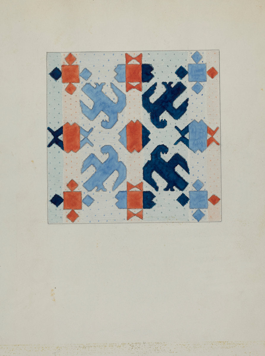 Woven Wool Bedspread by Christopher Hobbs (American, active c. 1935), 16X12"(A3)Poster Print