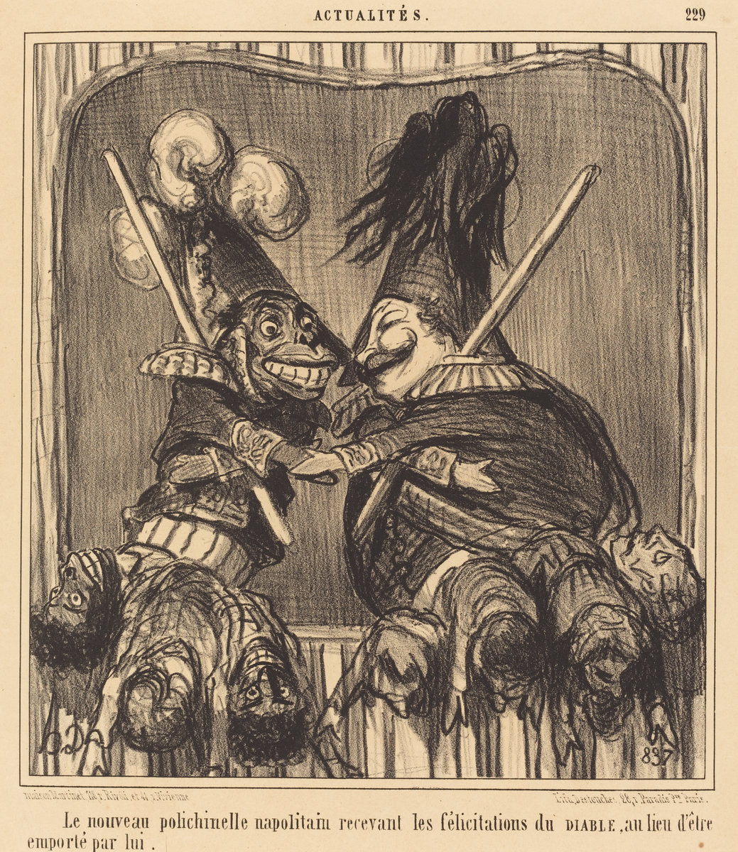 Le Nouveau polichinelle napolitain by Honoré Daumier (French, 1808 - 1879), 16X12"(A3)Poster Print