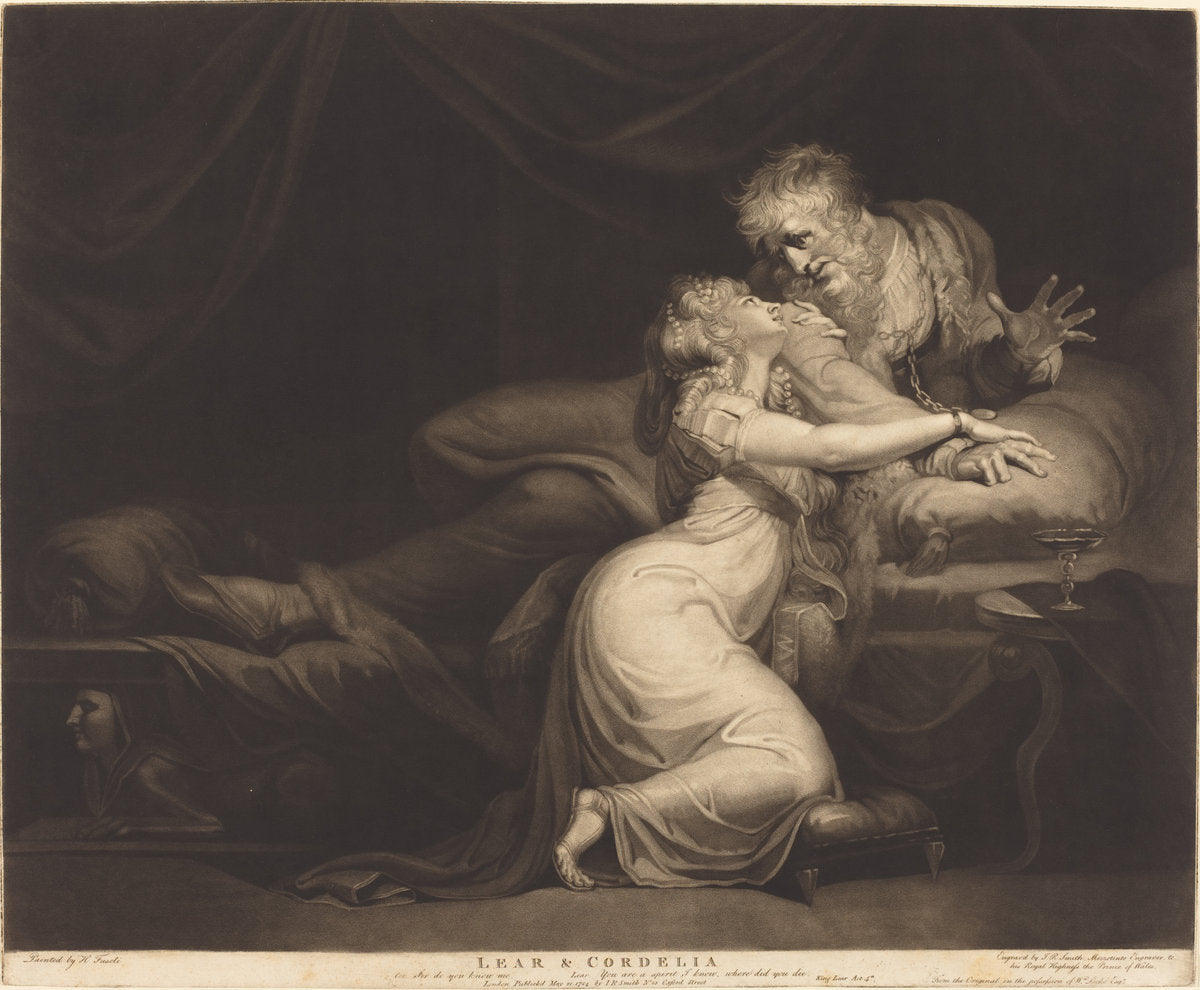 Lear and Cordelia by John Raphael Smith after Henry Fuseli (British, 1752 - 1812), 16X12"(A3)Poster Print
