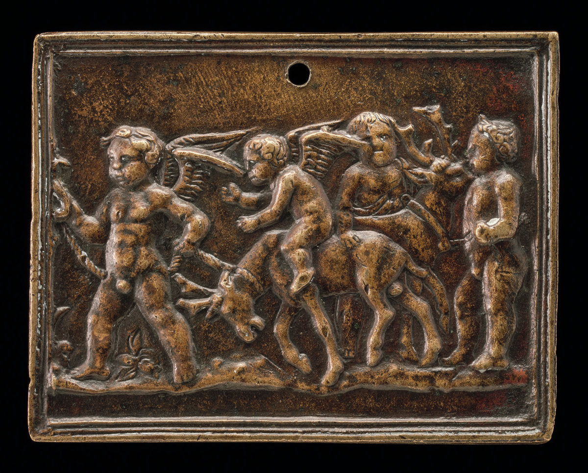 c. 1500 by Paduan 16th Century (Cupid and Stags), 16X12"(A3)Poster Print