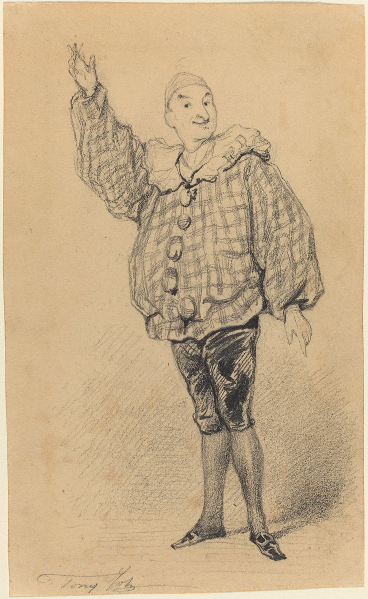 Lepeintre Ainé in the Role of Paillasse by Tony Johannot (French, 1803 - 1852), 16X12"(A3)Poster Print