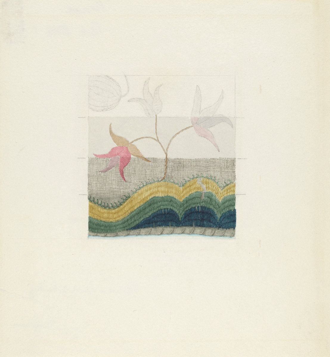 Crewel Embroidery by Suzanne Chapman (American, 1904 - 1990), 16X12"(A3)Poster Print