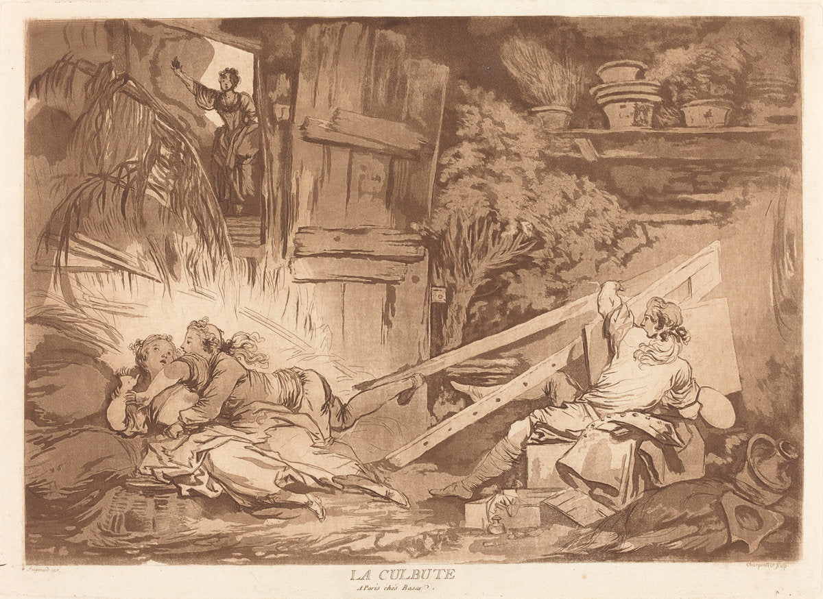 La Culbute (The Tumble) by François-Philippe Charpentier after Jean-Honoré Fragonard (French, 1734 - 1817), 16X12"(A3)Poster Print