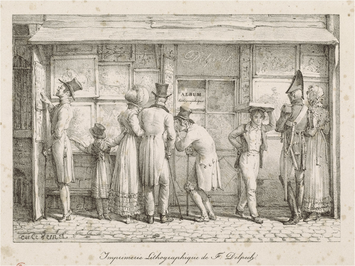 Lithographic Printing House of F. Delpech by Carle Vernet (French, 1758 - 1836), 16X12"(A3)Poster Print
