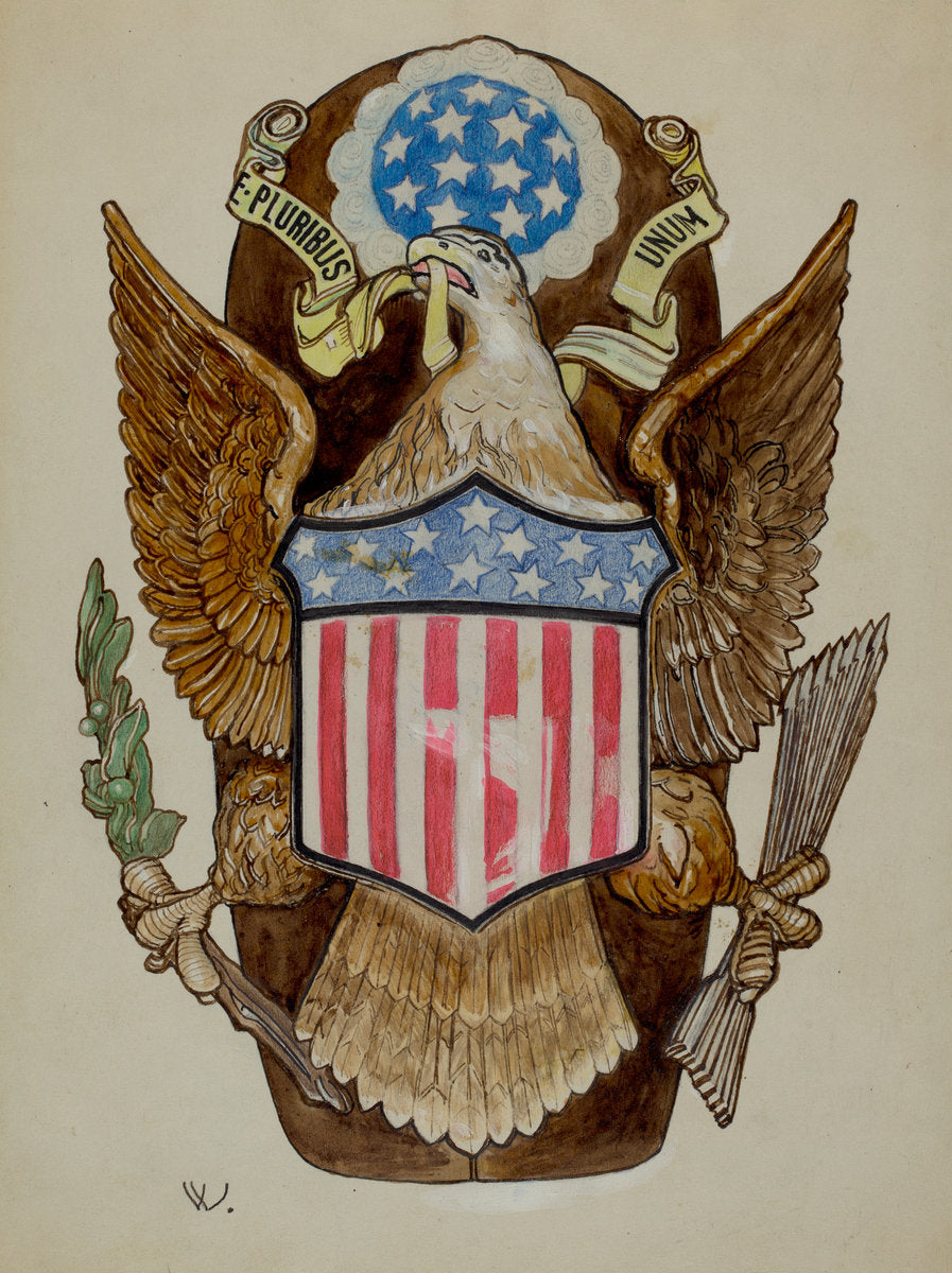 Eagle Emblem by Bernard Westmacott (American, active c. 1935), 16X12"(A3)Poster Print