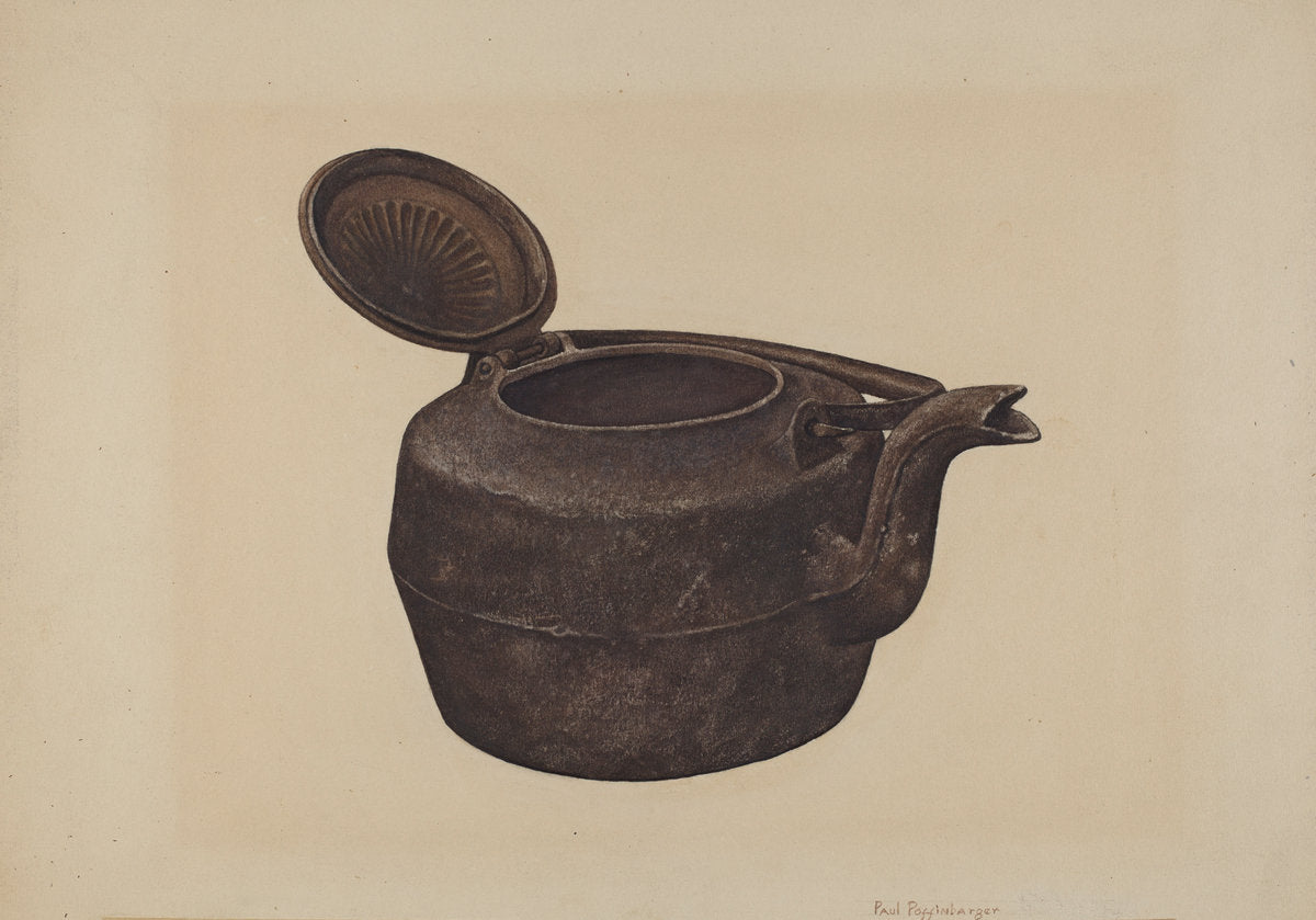 Tea Kettle by Paul Poffinbarger (American, active c. 1935), 16X12"(A3)Poster Print