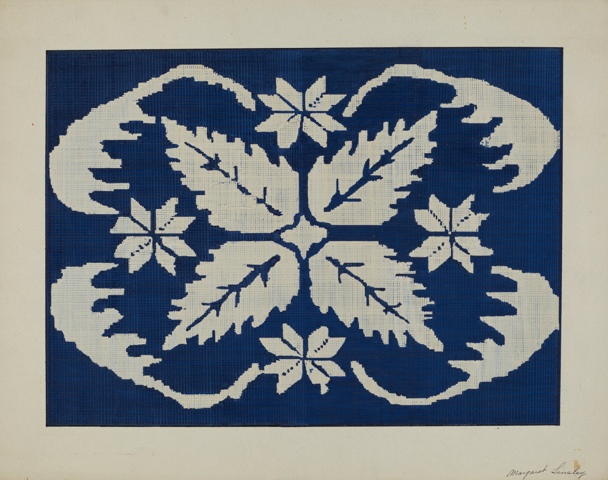 Coverlet Section by Margaret Linsley (American, active c. 1935), 16X12"(A3)Poster Print