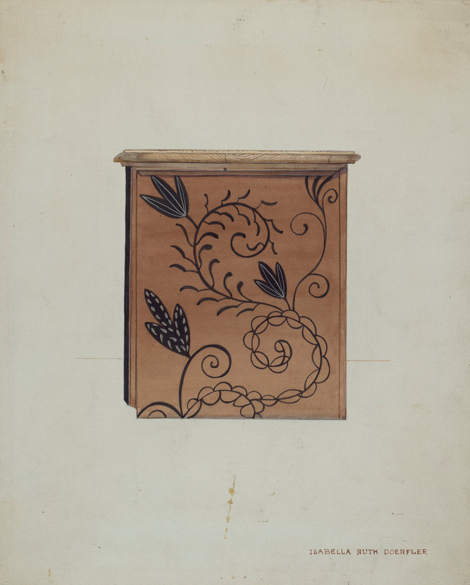 Side View of Guilford Painted Chest by Isabella Ruth Doerfler (American, active c. 1935), 16X12"(A3)Poster Print